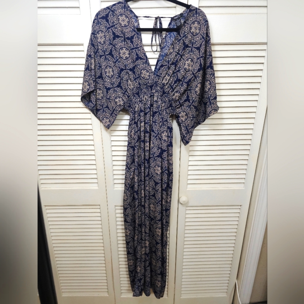 Rue 21 mandala pattern Dollman sleeve maxi dress small